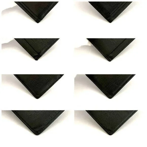 Authentic CHANEL CC Grained Leather Classic Card Holder Case Wallet Gold Black - Picture 9 of 11